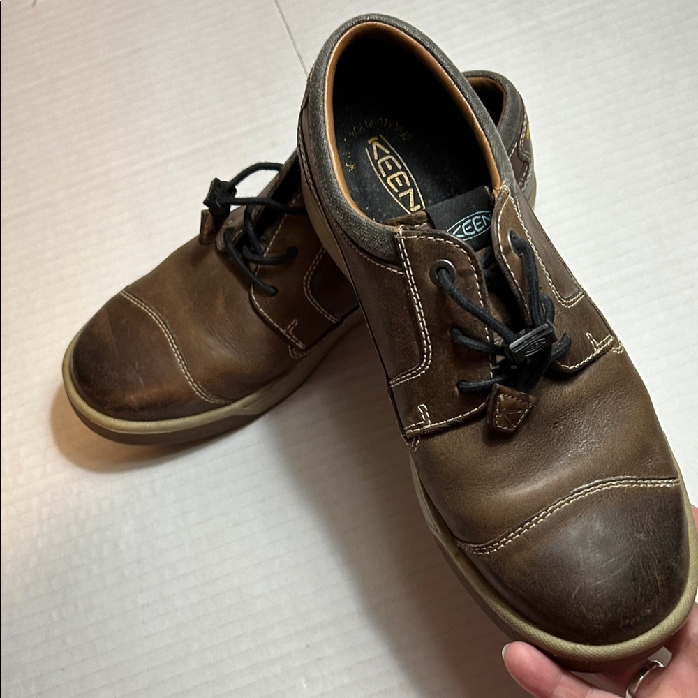 KEEN GLENHAVAN LEATHER OXFORD SHOES MENS BROWN SZ 8